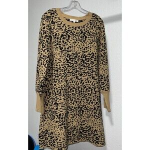 Madison + Hudson Leopard Sweater Dress Friends XL  Beautiful & Cozy
